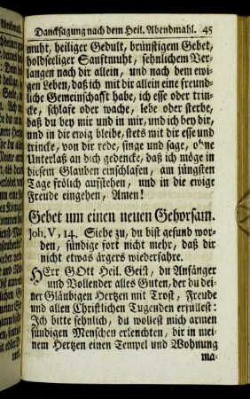 Gebet um einen neuen Gehorsam. - Gebet um glückliche Reise.
