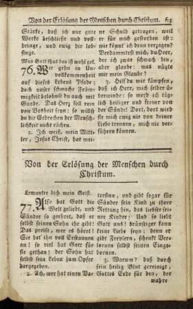 Von der Erlösung der Menschen durch Christum.