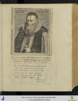In Effigiem Reverendi E Clariss. P. M. Senis Dn. Philipphi Marbachii …