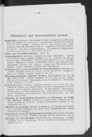 Bibliotheken und wissenschaftliche Institute