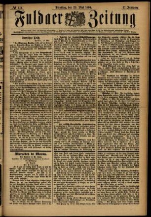 Ausgabe vom Dienstag, den 22. Mai 1894.