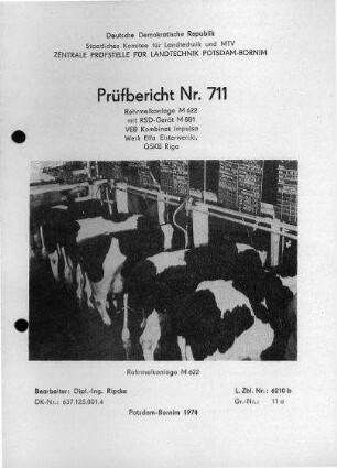 Rohrmelkanlage M 622