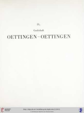IX. Grafschaft Oettingen - Oettingen