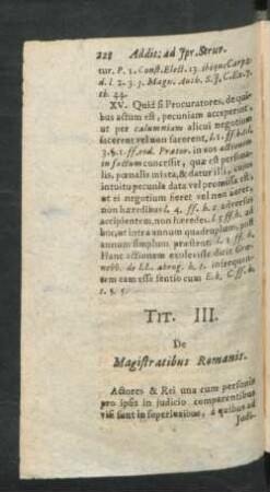 Tit. III. De Magistratibus Romanis