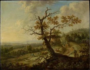 Landschaft mit Tieren auf der Weide