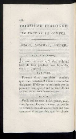 Douzième Dialogue. Le Pour Et Le Contre