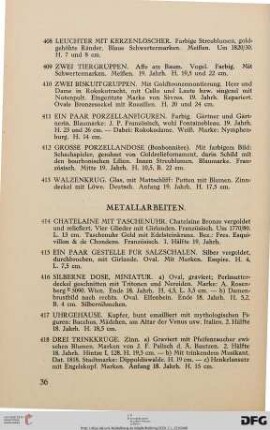 Metallarbeiten (Nr. 414-429)