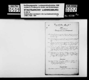 Exzerpte aus Archivalien und weitere historiographische Notizen zu einzelnen Oberamtsorten