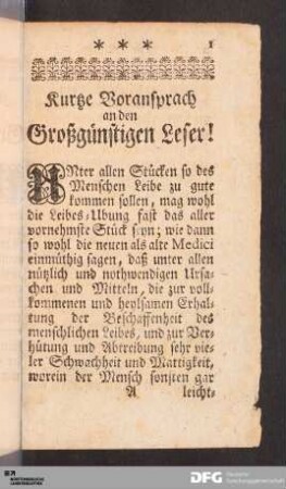 Kurtze Voransprach an den Großgünstigen Leser!