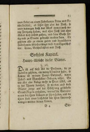 Sechstes Kapitel. Haupt-Absicht dieser Blätter.