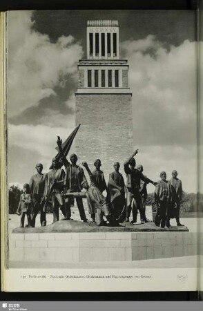 Buchenwald. Nationale Gedenkstätte, Glockenturm und Figurengruppe von Cremer