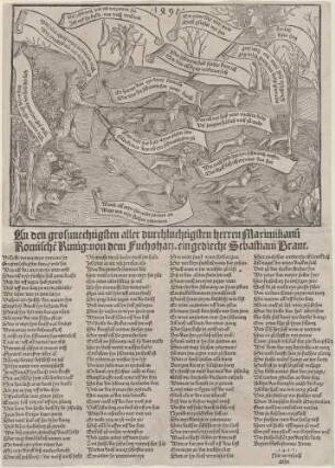 An den großmechtigsten aller durchluchtigsten herren Maximilianum/ Romische Kunig:von dem Fuchshatz. ein gediecht Sebastiani Brant.