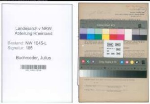 Entnazifizierung Julius Buchroeder , geb. 31.05.1900 (Strassenbahnfahrer)