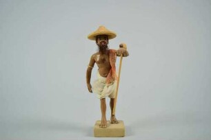 Tonfigur eines Bauers mit Handpflug