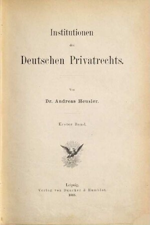 Institutionen des deutschen Privatrechts, 1