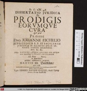 Dissertatio Iuridica De Prodigis Eorumque Cura