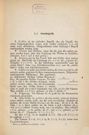 Lehrbuch der Arithmetik : Zum Gebrauch an niedern u. höheren Lehranstalten u. beim Selbststudium, 1