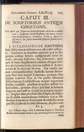 Caput III. De Scriptoribus Antiquis Christianis