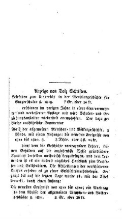 Anzeige von Dolz Schriften
