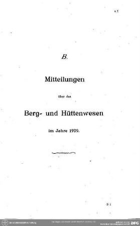 Mitteilungen über das Berg~ und Hüttenwesen. Bergbau