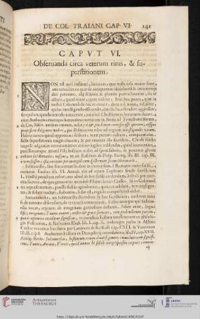 Caput VI. Obseruanda circa veterum ritus, & superstitionem