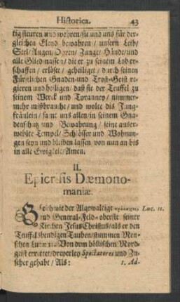 II. Epicrisis Daemonomaniae.