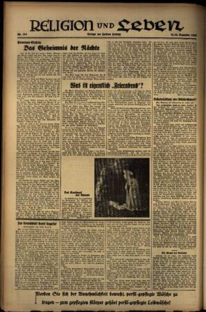 Dritte Ausgabe vom Sonntag, den 12. Dezember 1937.