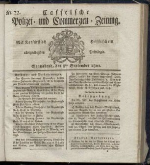 Nr. 72, Sonnabend den 8ten September. 1821