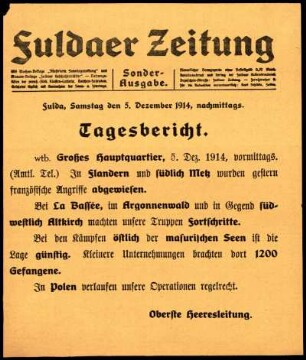 Ausgabe vom Samstag, den 05. Dezember 1914.