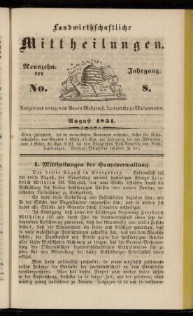 Neunzehnter Jahrgang. No. 8.