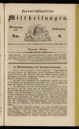 Neunzehnter Jahrgang. No. 8.
