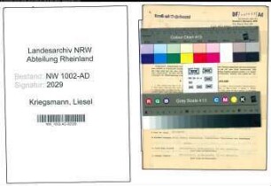 Entnazifizierung Liesel Kriegsmann, geb. 12.09.1897 (Sekretaerin)