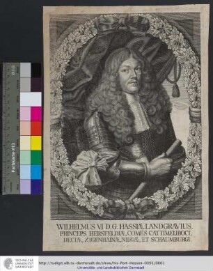 Wilhelmus VI D. G. Hassiæ Landgravius, Princeps Hersfeldiæ, Comes Cattimeliboci, Deciæ, Ziegenhainæ, Niddæ, Et Schaumburgi