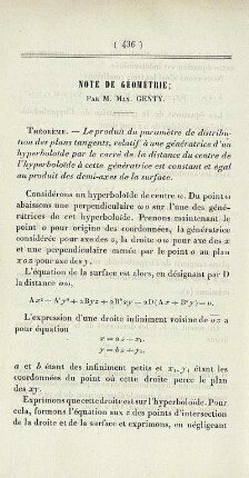Note de géométrie.