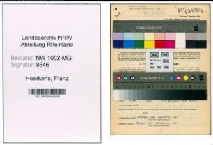 Entnazifizierung Franz Hoerkens , geb. 16.08.1890 (Koch)