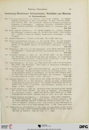 Sammlung Hamburger Schaumünzen, Medaillen und Münzen (Nr. 1005-1630)