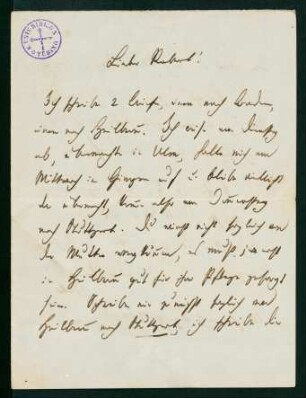Brief vom 29. August 1869 (München)