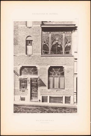 Wohnhaus, Rue de Ruysbroeck, Brüssel: Ansicht Detail (aus: Moderne Städtebilder Abt. 1. Neubauten in Brüssel, 1900)