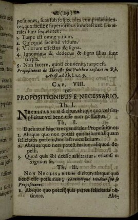 Cap. VIII. De Propositionibus E Necessario.