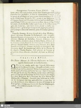 Chapitre XVIII. Des Freres Mineurs de l'Etroite Observance en Italie appellés Riformati ou les Reformés