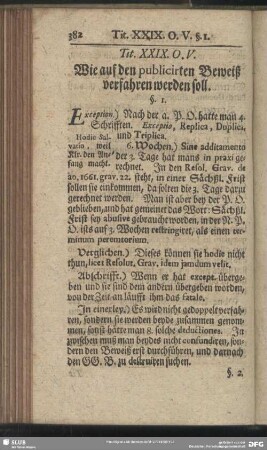 Tit. XXIX. O. V. Wie auf den publicirten Beweiß verfahren werden soll