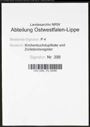 Kirchenbuchduplikat der katholischen Gemeinde Schmallenberg, Kreis Meschede (GHT 1833-1840). (Gemeinde: Katholische Gemeinde)