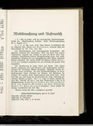 Mobilmachung und Aufmarsch