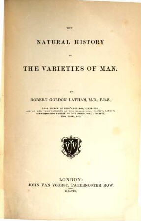 The natural history of the varieties of man