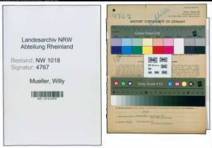 Entnazifizierung Willy Mueller , geb. 11.03.1883 (Geschaeftsinhaber)