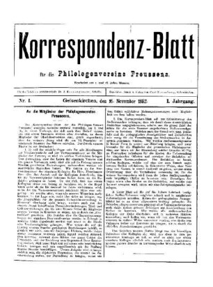 An die Mitglieder der Philologenvereine Preußens
