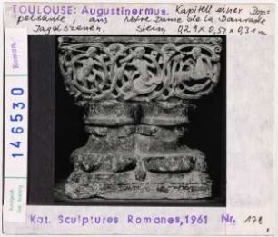Toulouse: Augustinermuseum, Kapitell aus Daurade, Jagdszenen