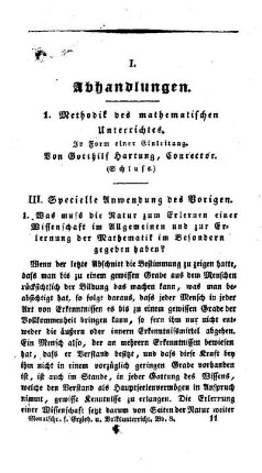 Methodik des mathematischen Unterrichtes : in Form einer Einleitung ; (Schluss.)