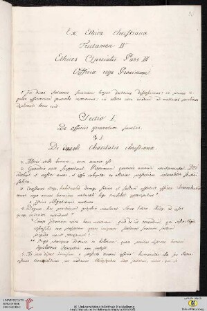 Material- und Thesensammlung: Ex Ethica Christiana Tentamen IV Ethices Specialis Pars III Officia erga Proximum