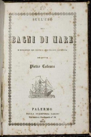 Sull'Uso Dei Bagni Di Mare E Istruzioni Sul Nuoto E Suo Pratico Esercizio